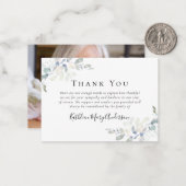 BUDGET Elegant Eucalyptus Foto Funeral Hartelijk d Notitiekaartje (Voorkant / Achterkant in situ)