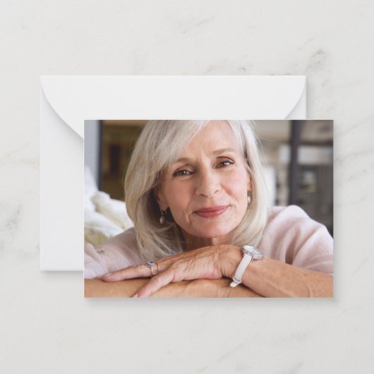 BUDGET Elegant Eucalyptus Foto Funeral Hartelijk d Notitiekaartje (Achterkant)