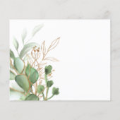 Budget Elegant Eucalyptus Gold Weduwen Uitnodiging (Achterkant)