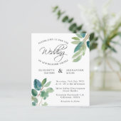 Budget Elegant Eucalyptus Groen Bruiloft Kaart (Staand voorkant)