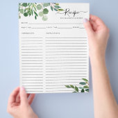 Budget Elegant Eucalyptus laat keukenrecept achter Flyer (Hand)