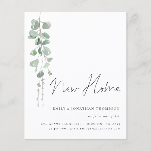 Budget Elegant Eucalyptus Script Bewegend Nieuw Hu (Voorkant)