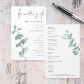 Budget Elegant Eucalyptus Script Weddenprogramma