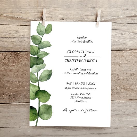 Budget Elegant Eucalyptus Weddenschap