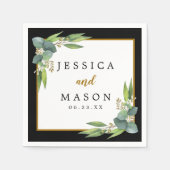 Budget Elegant Eucalyptus Wedding Cocktail Servet (Voorkant)