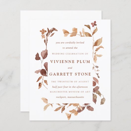 BUDGET Elegant Fall Leaves Weddenation (Voorkant / Achterkant)