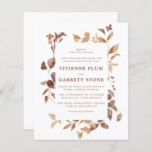 BUDGET Elegant Fall Leaves Weddenation (Voorkant / Achterkant)