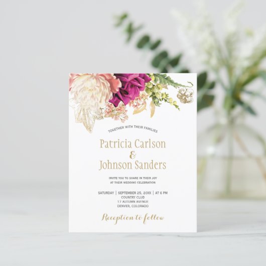 Budget elegant floral bruiloft (Staand voorkant)