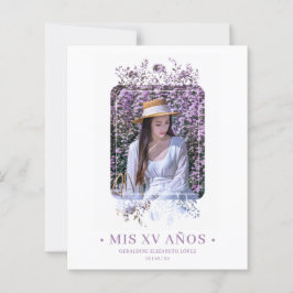 Budget Elegant Floral Lijst Spaanse Foto XV Años