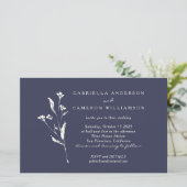 Budget Elegant Floral Navy Blue Ivory Wedding (Staand voorkant)