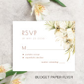 Budget elegant floral pampas bruiloft RSVP Flyer