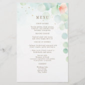 Budget Elegant Floral Waterverf Wedding Menu (Voorkant)