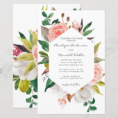 Budget Elegant Floral Wreath Wedding Invite (Voorkant / Achterkant)