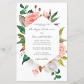 Budget Elegant Floral Wreath Wedding Invite (Voorkant)