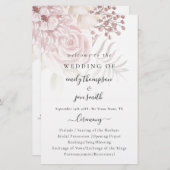 Budget Elegant Florals Script Pink Wedding Program (Voorkant / Achterkant)