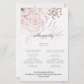 Budget Elegant Florals Script Pink Wedding Program (Achterkant)