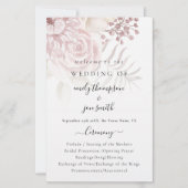Budget Elegant Florals Script Pink Wedding Program (Voorkant)