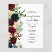 Budget Elegant Flowers Wedding Program. (Voorkant)