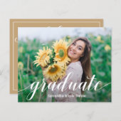 Budget Elegant Foto Afstuderen Uitnodigingen (Voorkant / Achterkant)