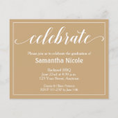 Budget Elegant Foto Afstuderen Uitnodigingen (Achterkant)