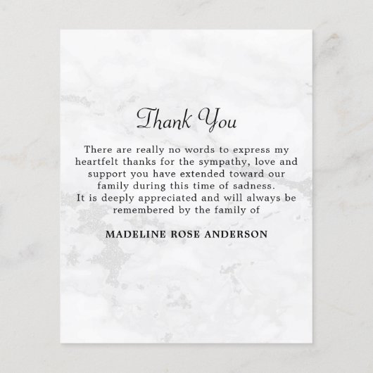 Budget Elegant Foto Collage Sympathie Dank u (Achterkant)
