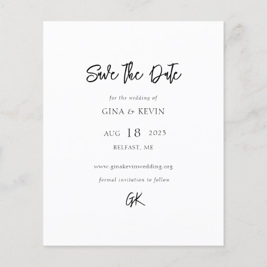 Budget Elegant Foto Save the Date Flyer (Achterkant)