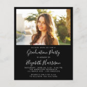 Budget Elegant FotograduPartij Uitnodiging (Achterkant)