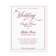 BUDGET Elegant Garnet Red en White Wedding