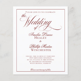 BUDGET Elegant Garnet Red en White Wedding