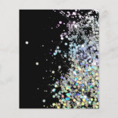 Budget Elegant Glitter Black Wedding Uitnodiging (Achterkant)