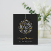 Budget Elegant Gold & Black Merry-Kaart voor feest (Staand voorkant)