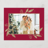 Budget Elegant Gold Burgundy-fotokerstkaart (Achterkant)