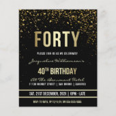 Budget Elegant Gold Confetti 40e verjaardag (Voorkant)