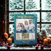 Budget Elegant Gold Coral Christmas 4 Photo  Feestdagenkaart