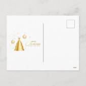 Budget Elegant Gold Coral Christmas 4 Photo  Feestdagenkaart (Achterkant)