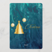 Budget Elegant Gold Coral Christmas 4 Photo  Kaart (Achterkant)