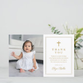 Budget Elegant Gold Cross Foto Baptisme Hartelijk  (Staand voorkant)