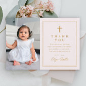 Budget Elegant Gold Cross Foto Baptisme Hartelijk Briefkaart