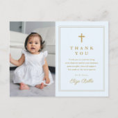 Budget Elegant Gold Cross Foto Baptisme Hartelijk Briefkaart (Voorkant)
