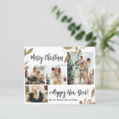 Budget Elegant Gold Foliage Photo-kerstkaart (Staand voorkant)