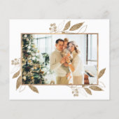 Budget Elegant Gold Foliage Photo-kerstkaart (Achterkant)