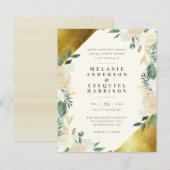 Budget Elegant Gold Geometric Floral Wedding (Voorkant / Achterkant)