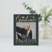 BUDGET Elegant Gold Glitter Blue AFSTUDEERDER kond (Staand voorkant)