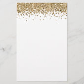 Budget Elegant Gold Glitter Wedding Menu (Achterkant)