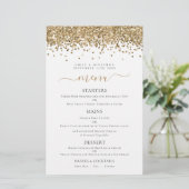 Budget Elegant Gold Glitter Wedding Menu (Staand voorkant)