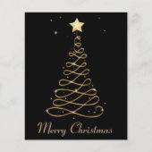 Budget Elegant Gold Merry-kerstboom Kaart (Voorkant)
