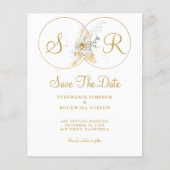 BUDGET Elegant Gold Monogram Weddenschap sparen de (Voorkant)