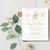 BUDGET Elegant Gold Monogram Weddenschap sparen de