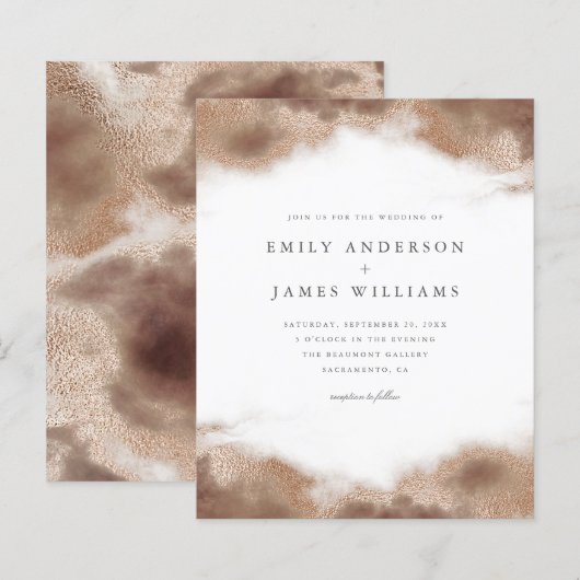 Budget Elegant Gold Ocean Tides Wedding (Voorkant / Achterkant)