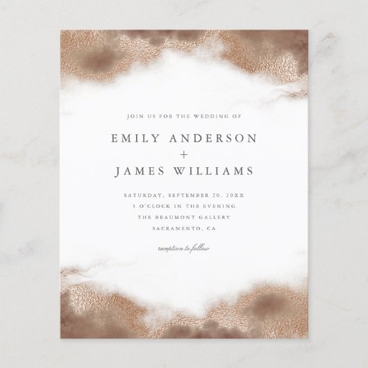 Budget Elegant Gold Ocean Tides Wedding (Voorkant)